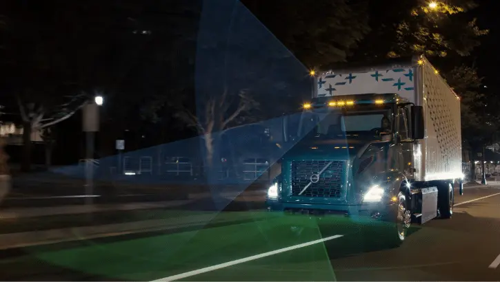 A VNR Electric driving at night 